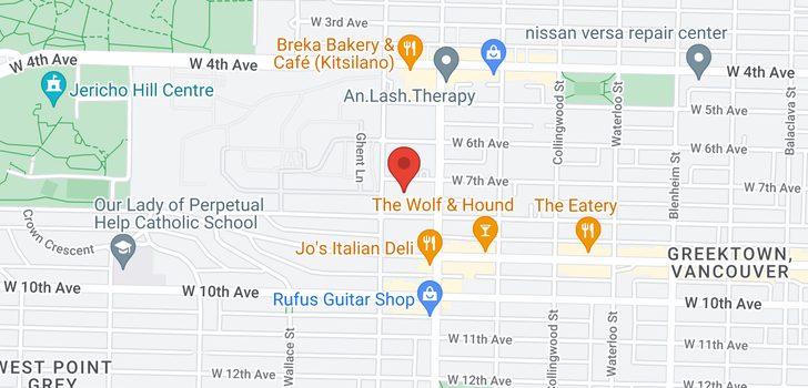 map of 305 3766 W 7TH AVENUE